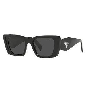 Prada Symbole Evolution Square Sunglasses in Black & Dark Gre